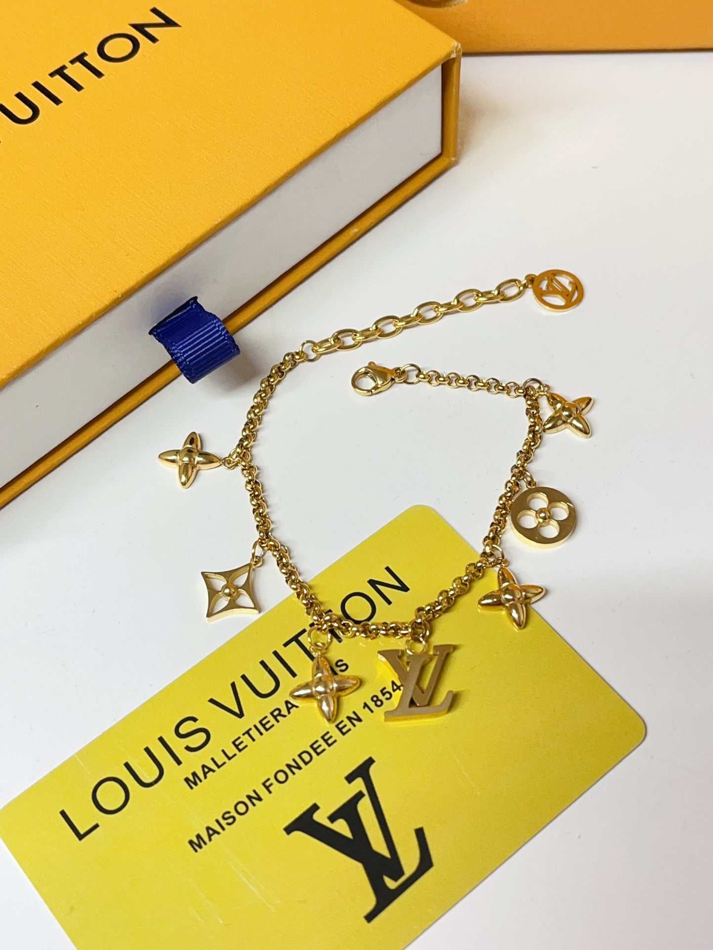 Classic floral charm bracelet necklace