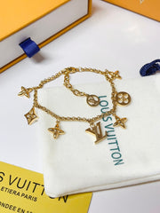 Classic floral charm bracelet necklace