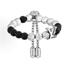 Unisex steel ball drawstring bracelet