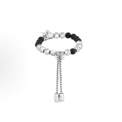 Unisex steel ball drawstring bracelet