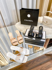Diamond medium heel slippers