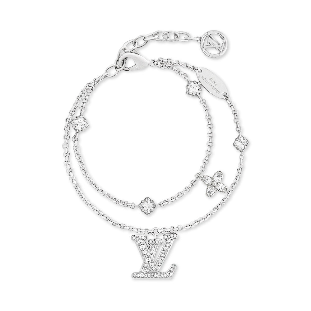 Sparkling diamond letter bracelet