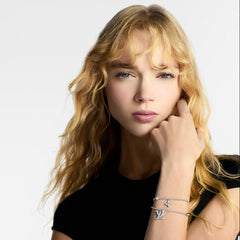 Sparkling diamond letter bracelet