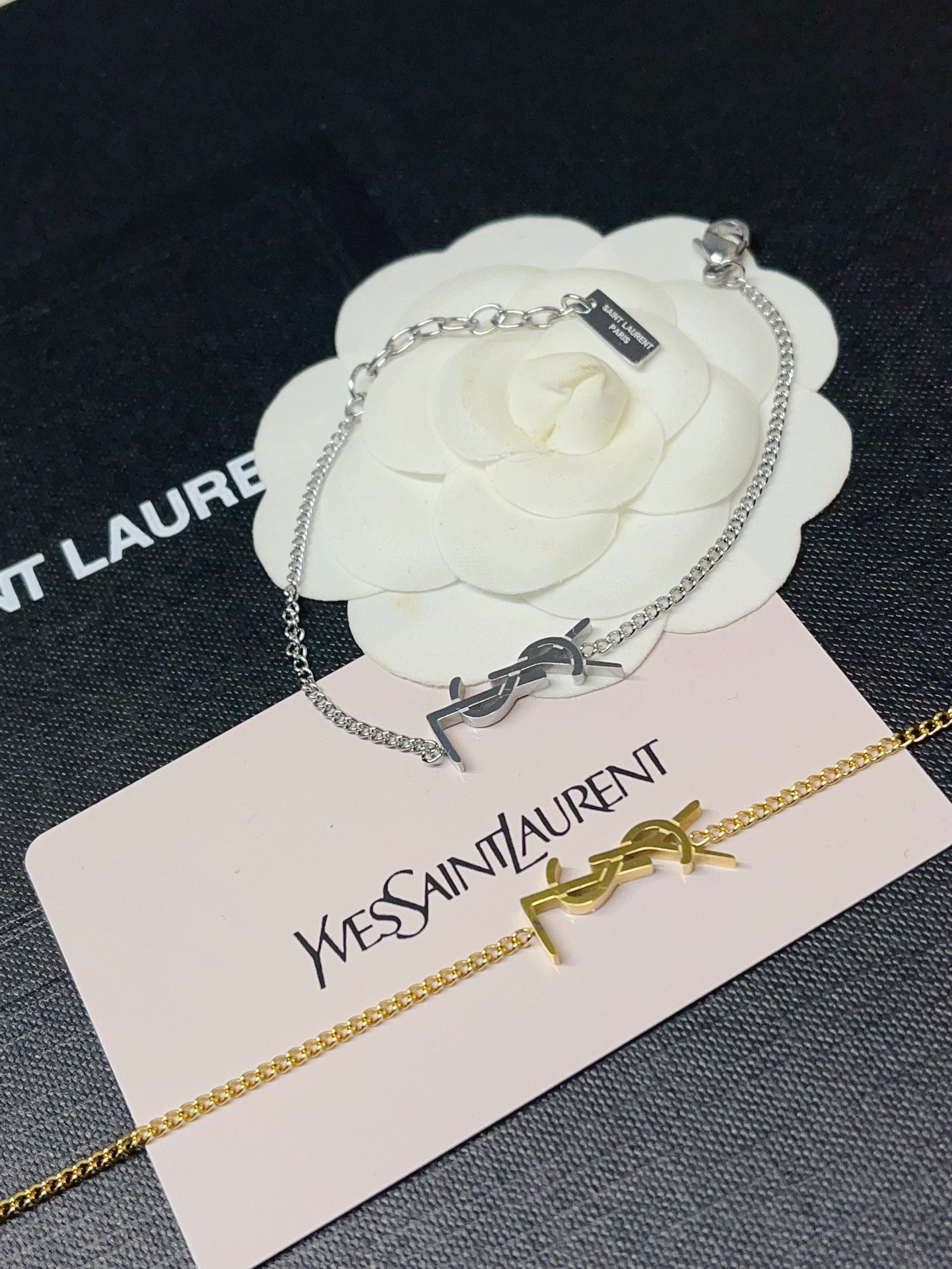 Engraved letters bracelet
