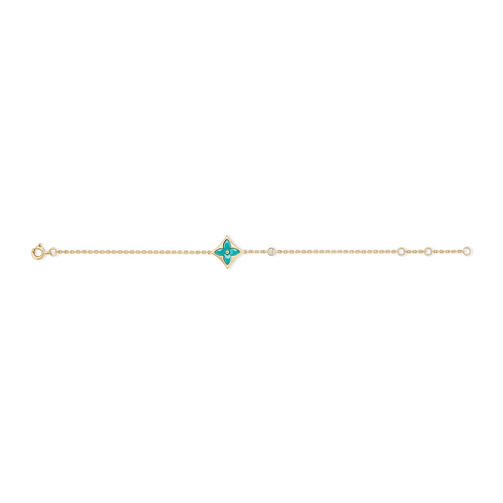 Green gemstone four-leaf clover bracelet
