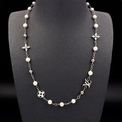 Classic pearl charms bracelet and necklace
