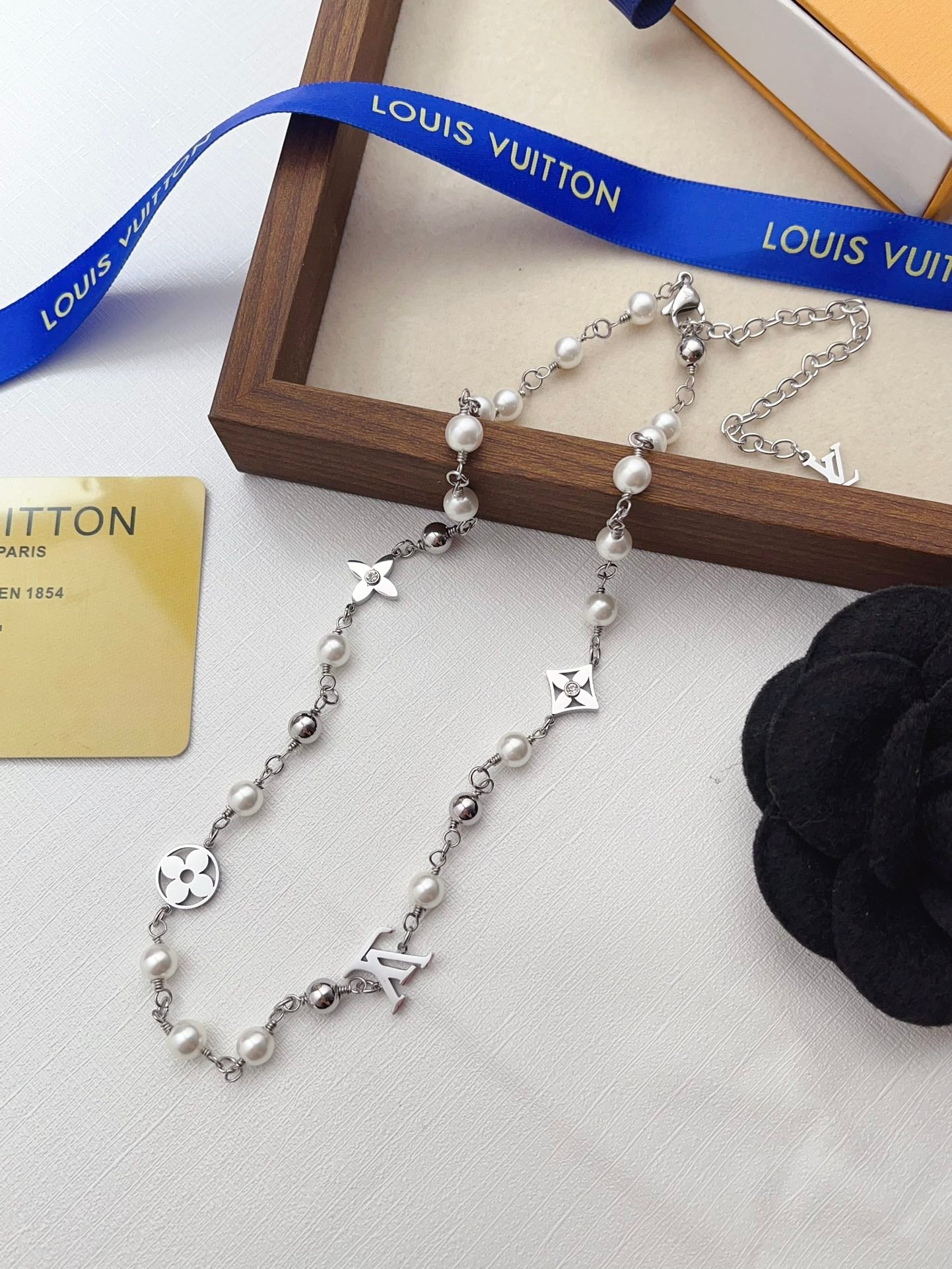 Classic pearl charms bracelet and necklace
