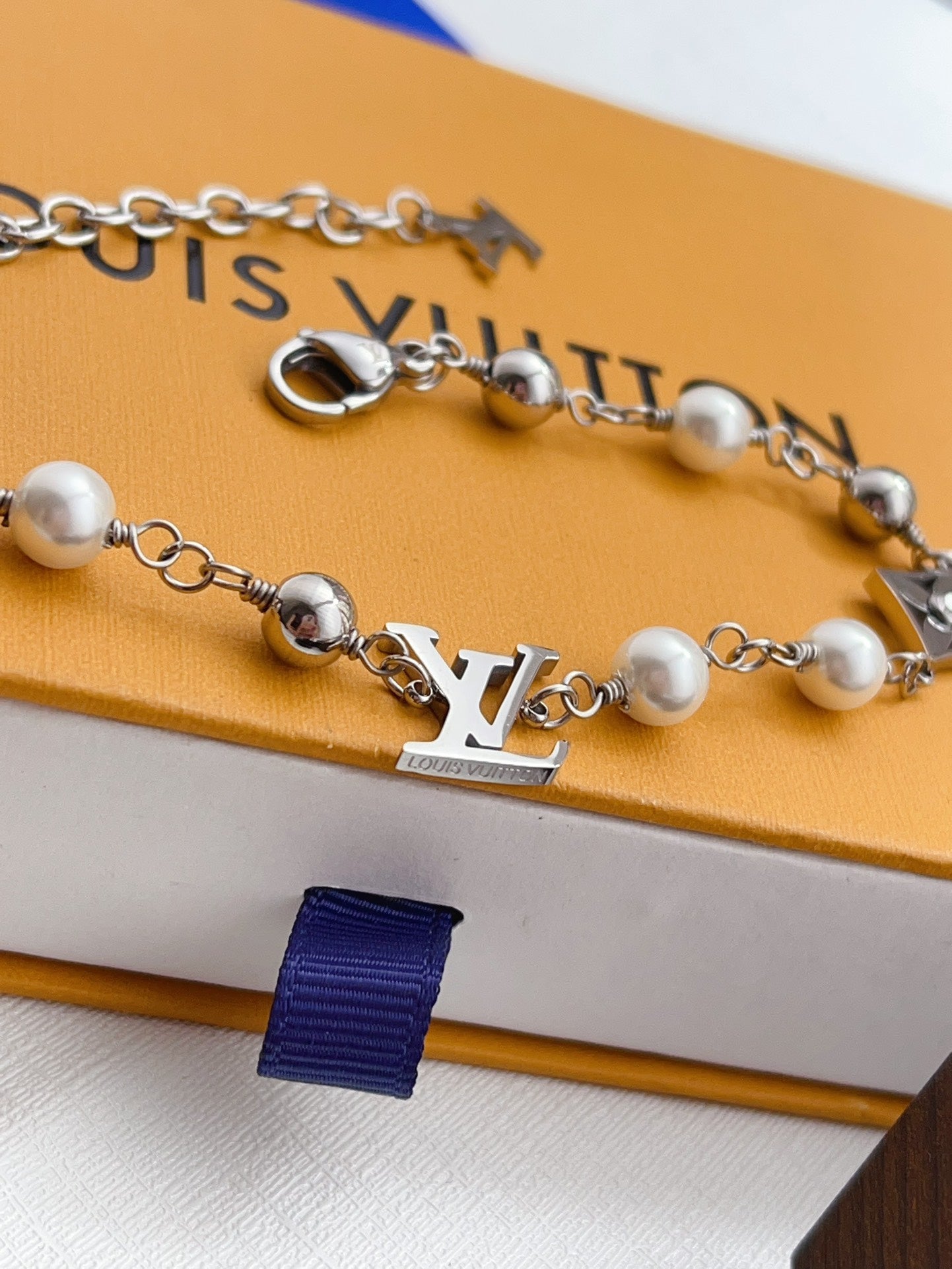 Classic pearl charms bracelet and necklace