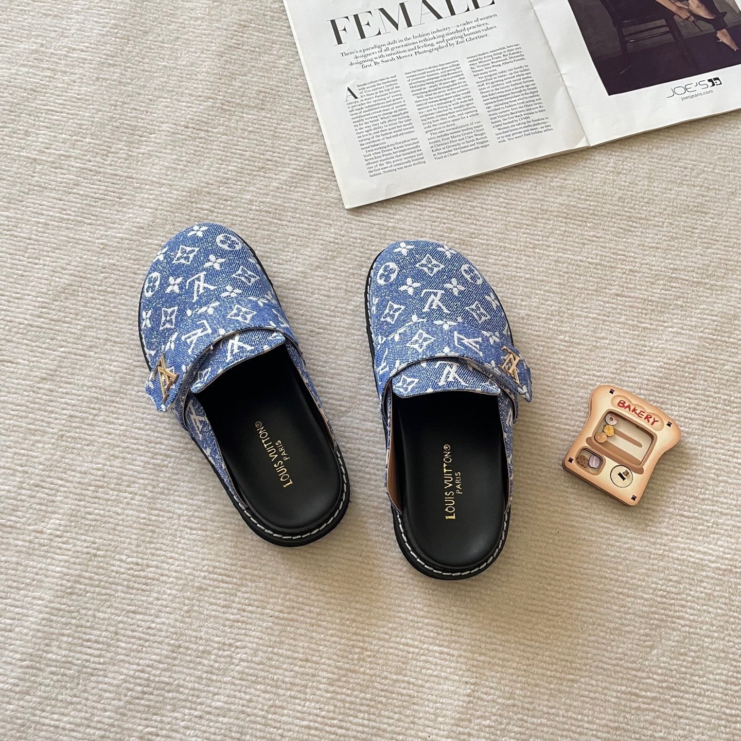 Unisex canvas embossed half slippers