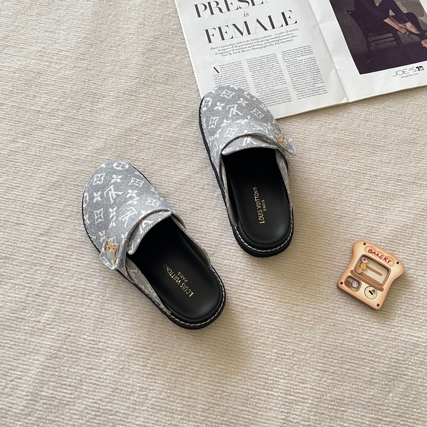 Unisex canvas embossed half slippers