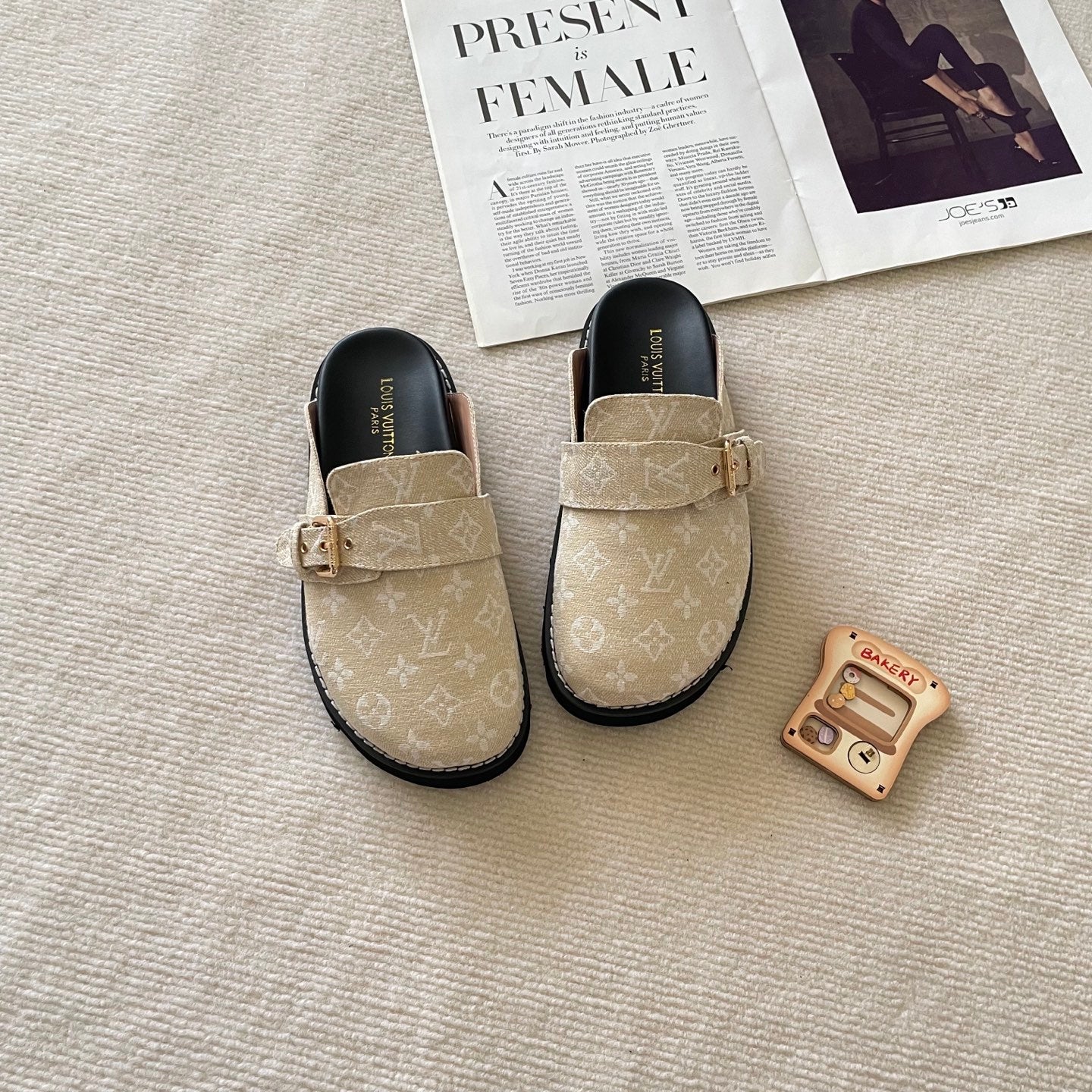 Unisex canvas embossed half slippers