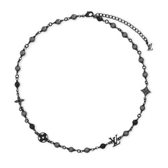 Black steel bead necklace