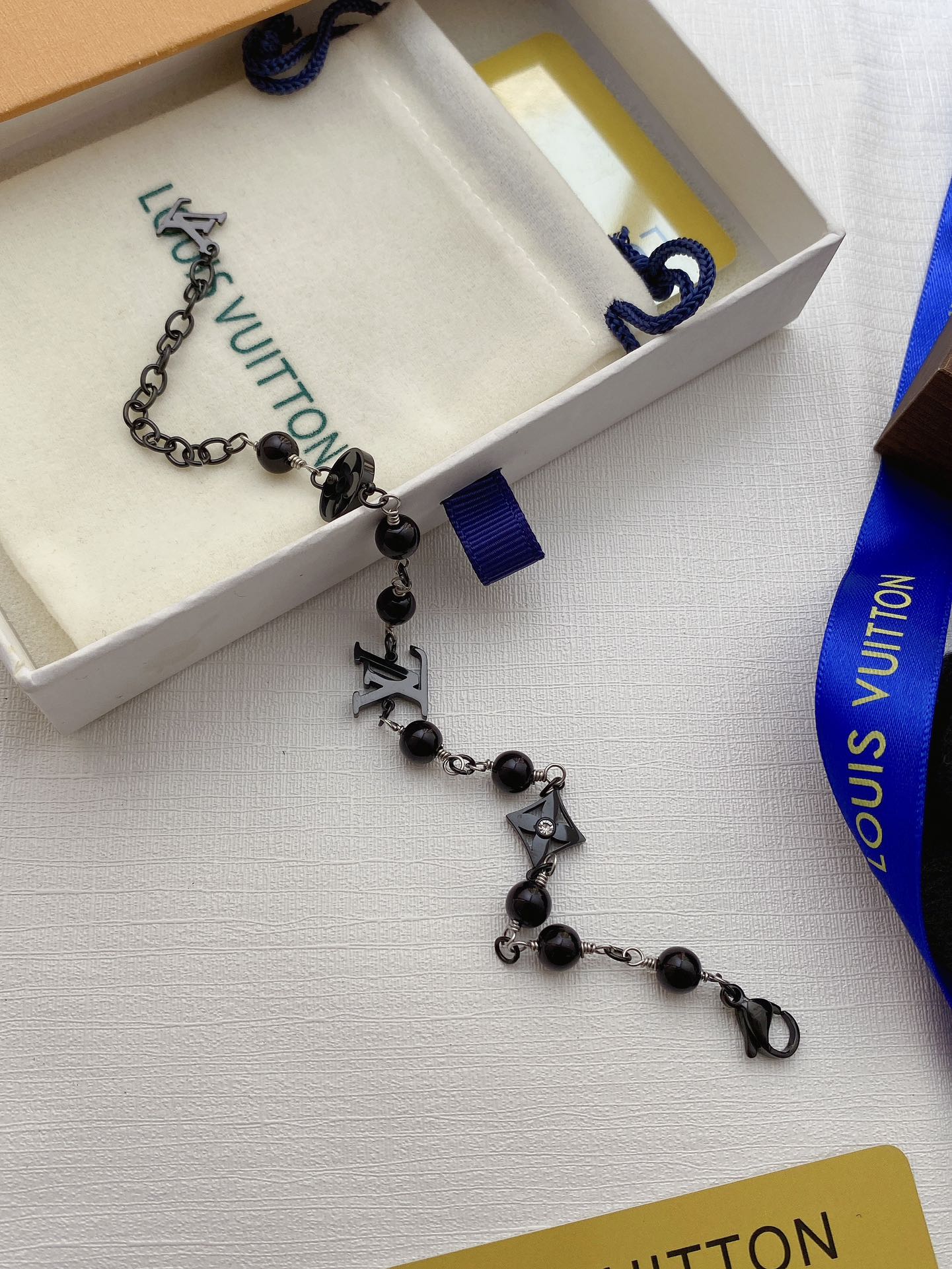 Black steel bead bracelet