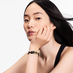 Floral leather bracelet