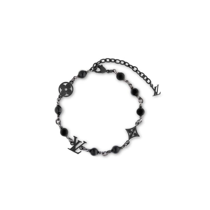 Black steel bead bracelet
