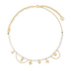 Double-layer pearl pendant bracelet and necklace