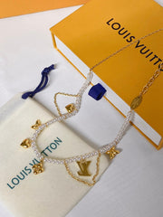 Double-layer pearl pendant bracelet and necklace