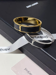Engraving Leather and metal bracelet