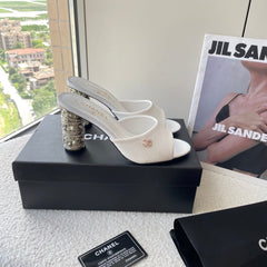 Pearl high heel slippers