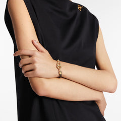 Interlocking heart leather bracelet