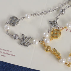 2-color pearl floral bracelet
