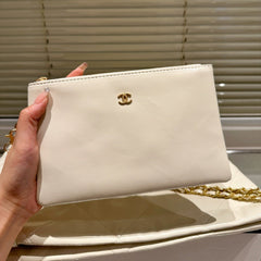 Large Waxed Leather Gold Shoulder Bag