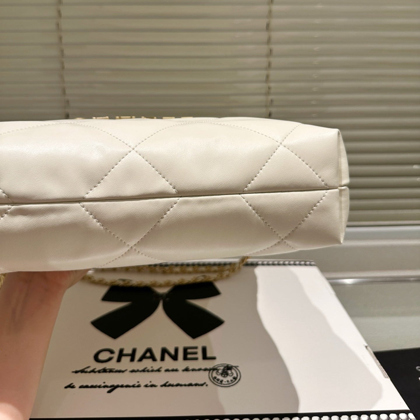 Small Waxed Leather Gold Shoulder Bag