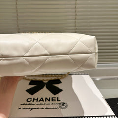 Small Waxed Leather Gold Shoulder Bag