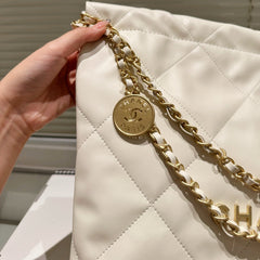 Small Waxed Leather Gold Shoulder Bag