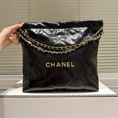 Small Waxed Leather Gold Shoulder Bag