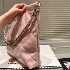 Small Waxed Leather Silver Shoulder Bag