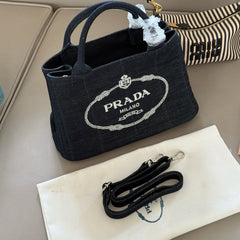 Denim Fabric Tote Handbag