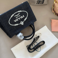 Denim Fabric Tote Handbag