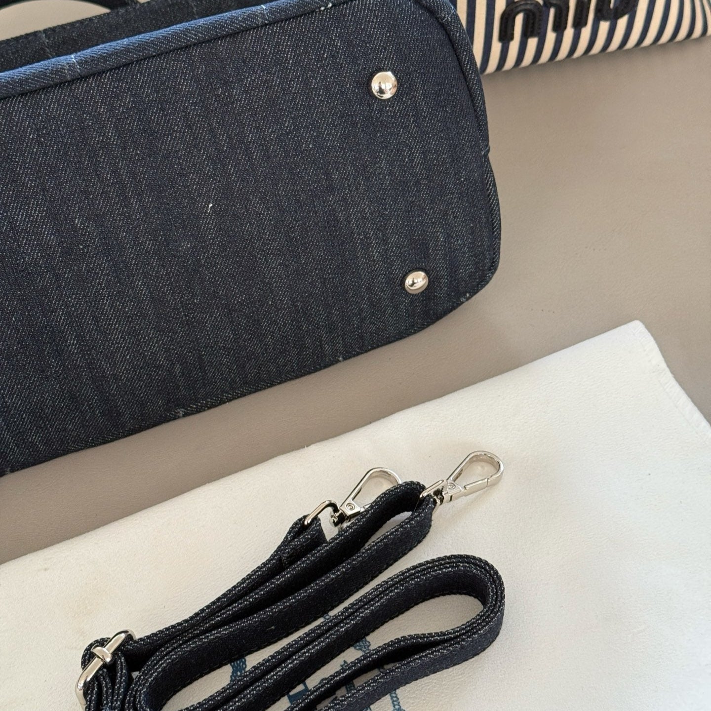 Denim Fabric Tote Handbag