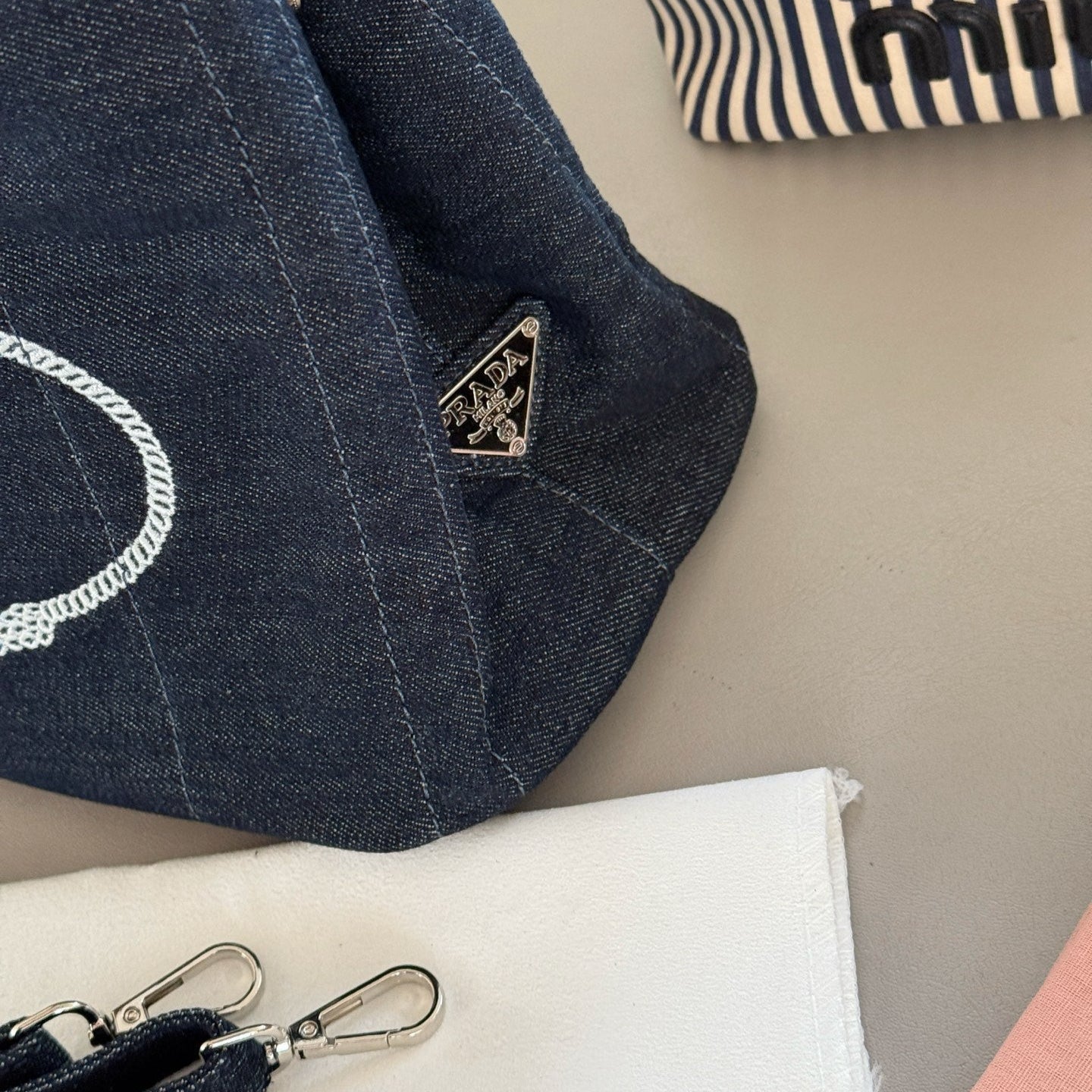 Denim Fabric Tote Handbag