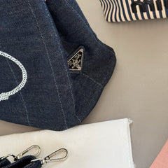 Denim Fabric Tote Handbag