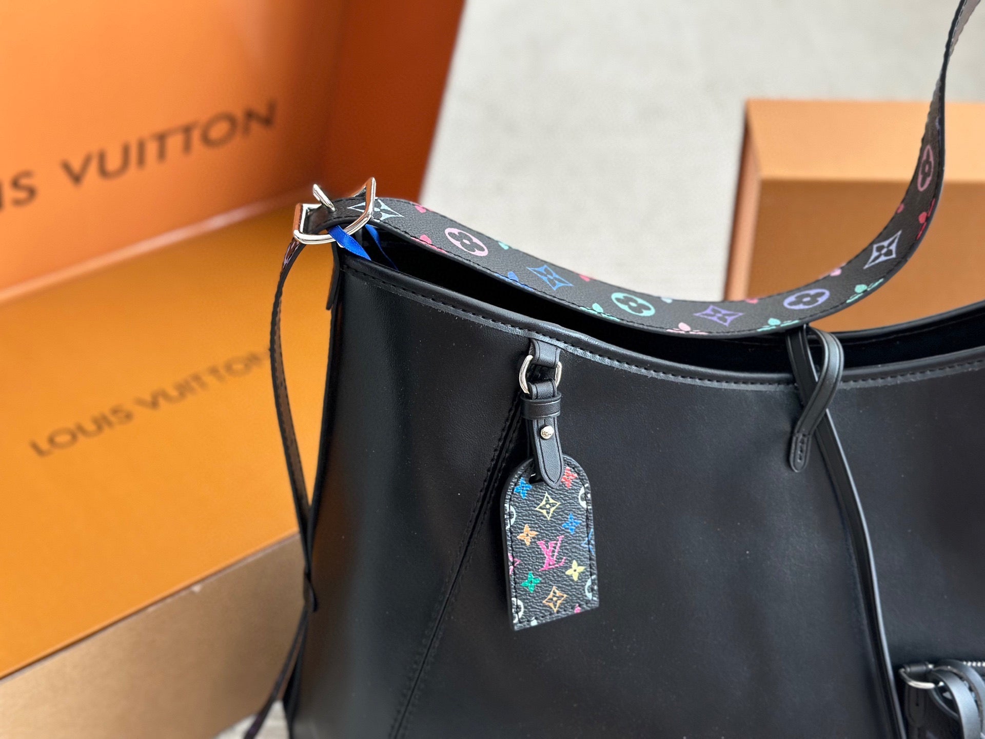 Black Leather Chain Handbag