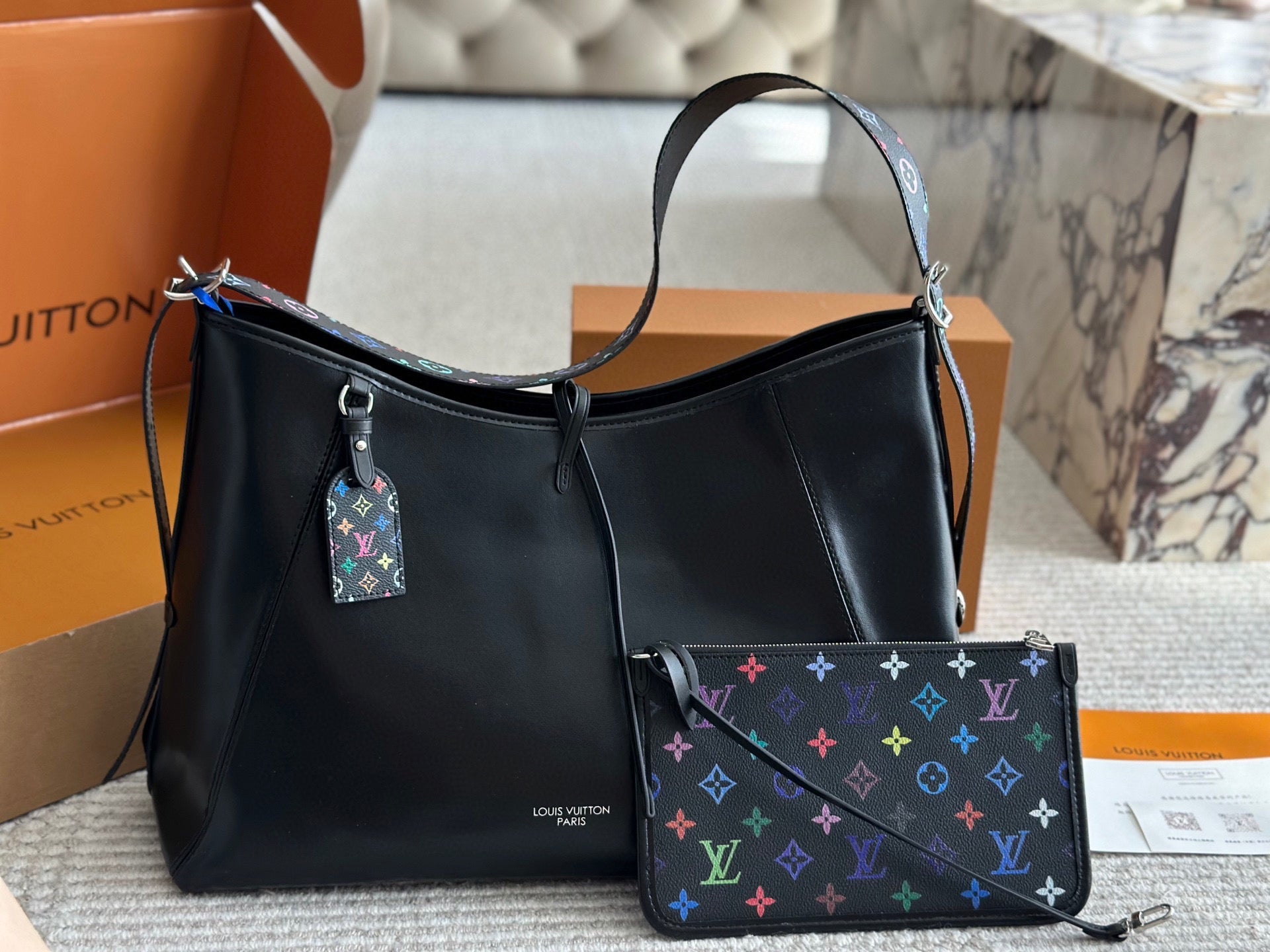 Black Leather Chain Handbag