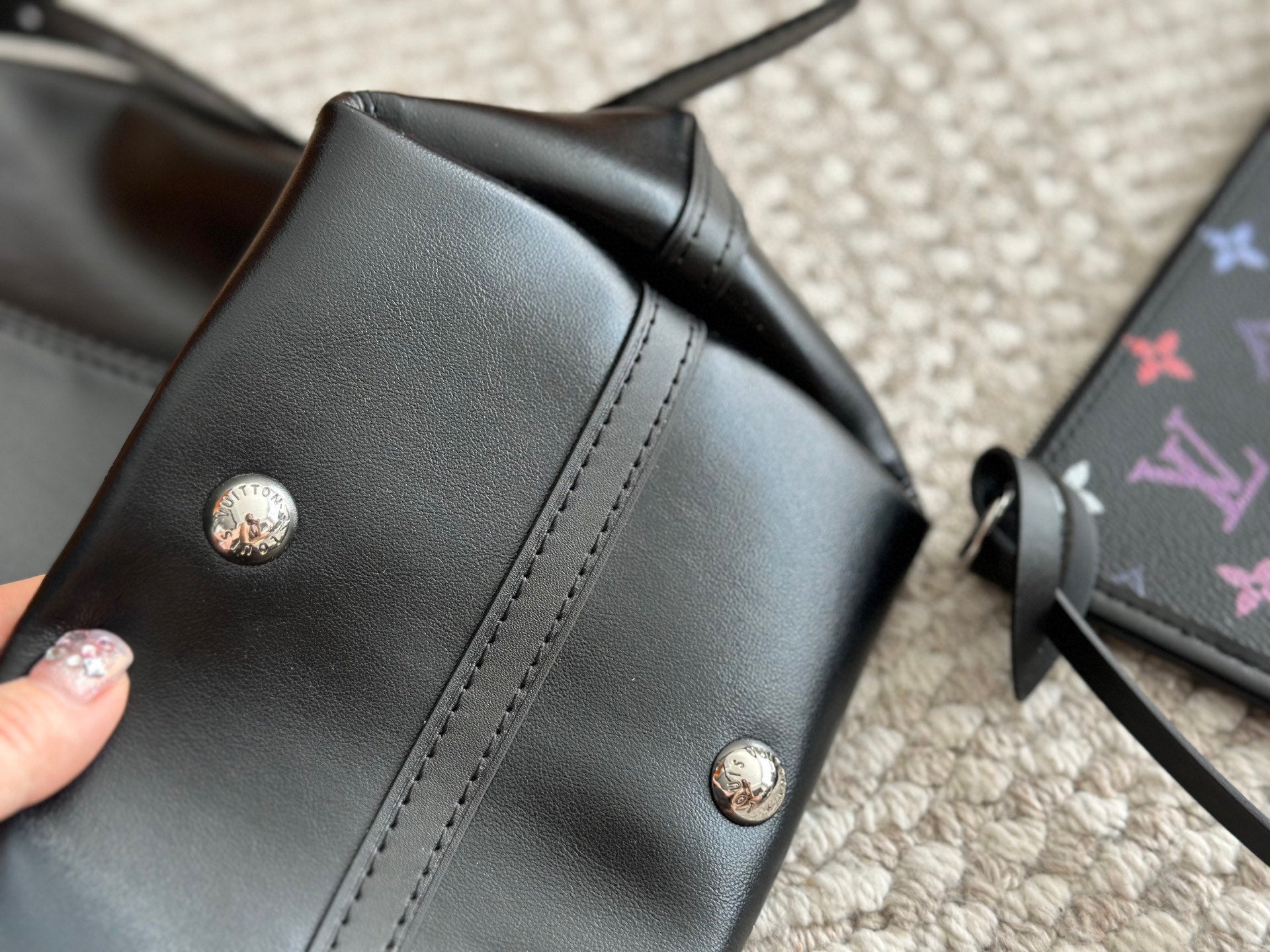 Black Leather Chain Handbag
