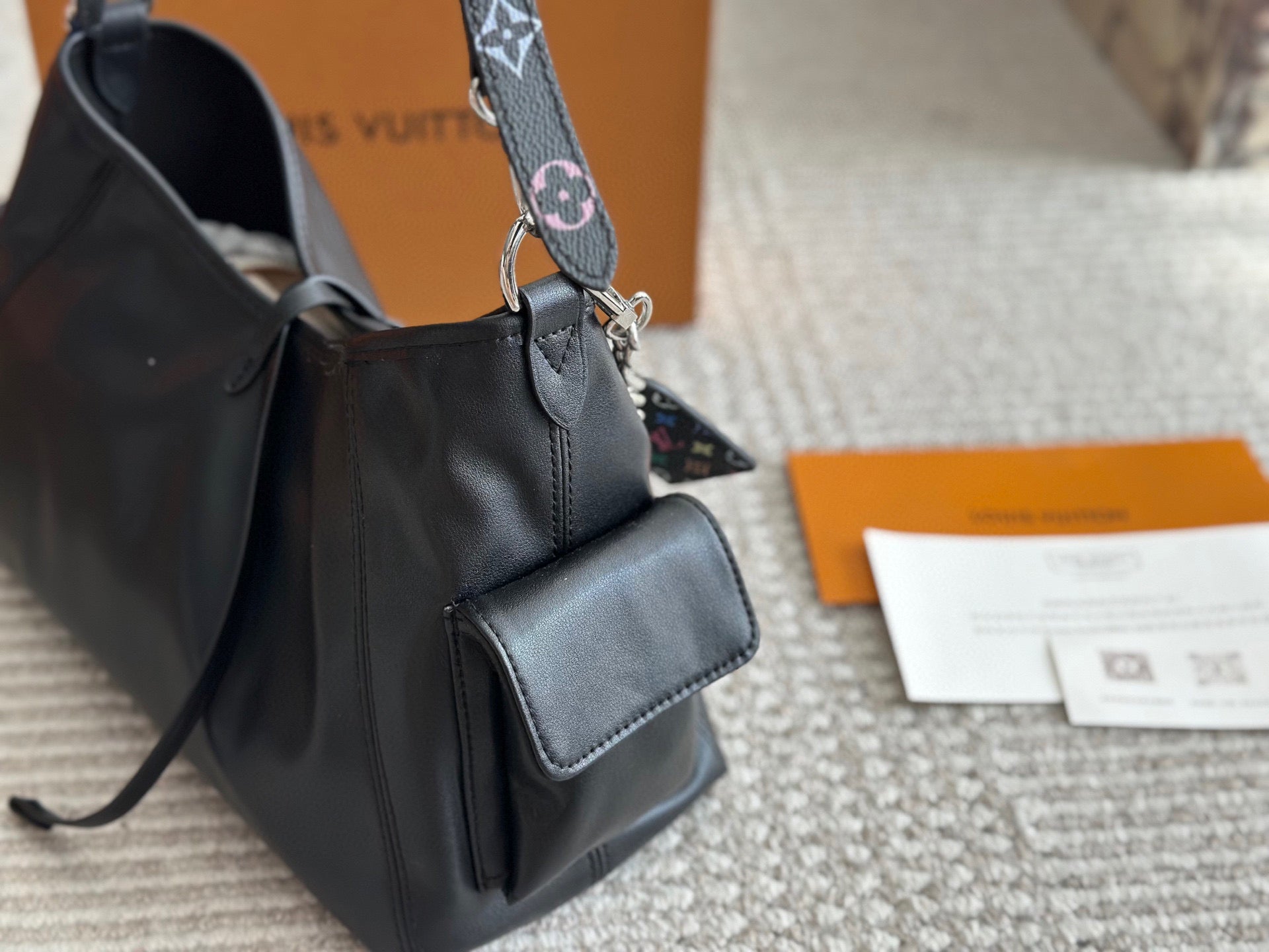 Black Leather Chain Handbag