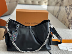 Black Leather Chain Handbag