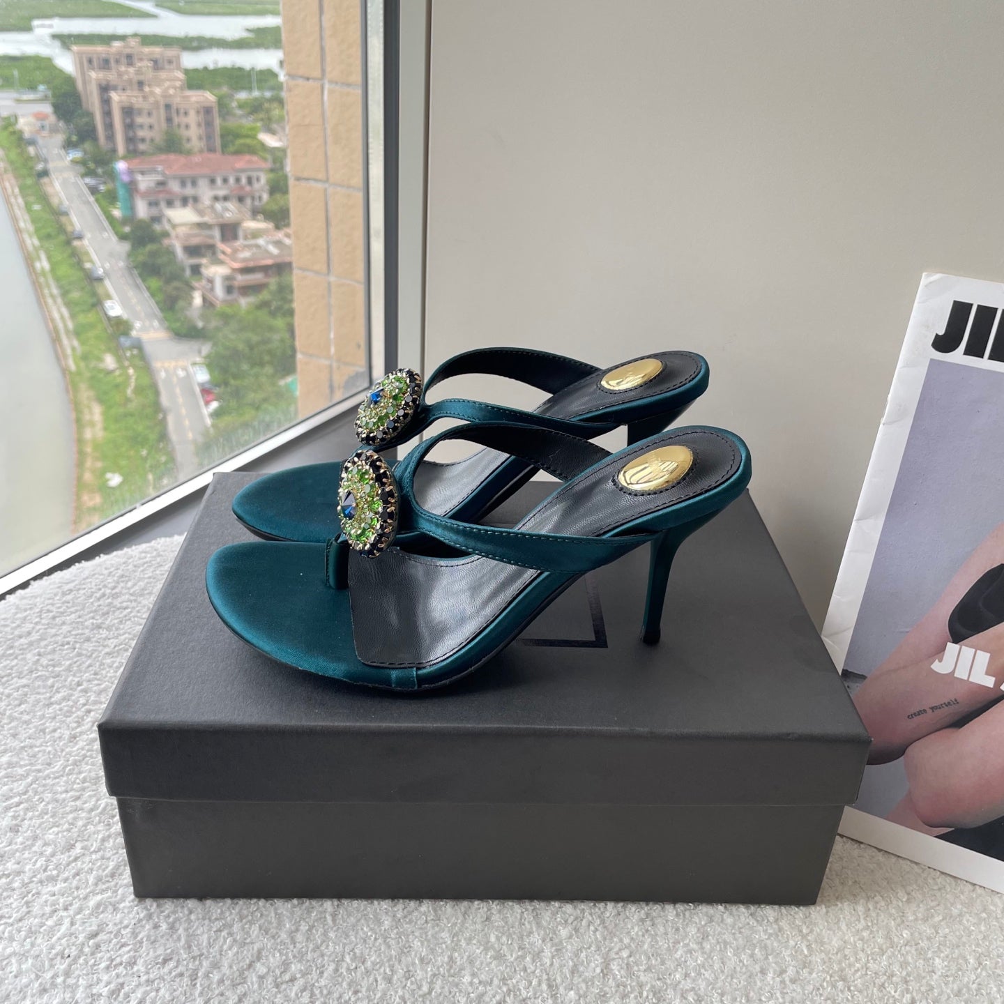 Gemstone High-Heeled Sandals