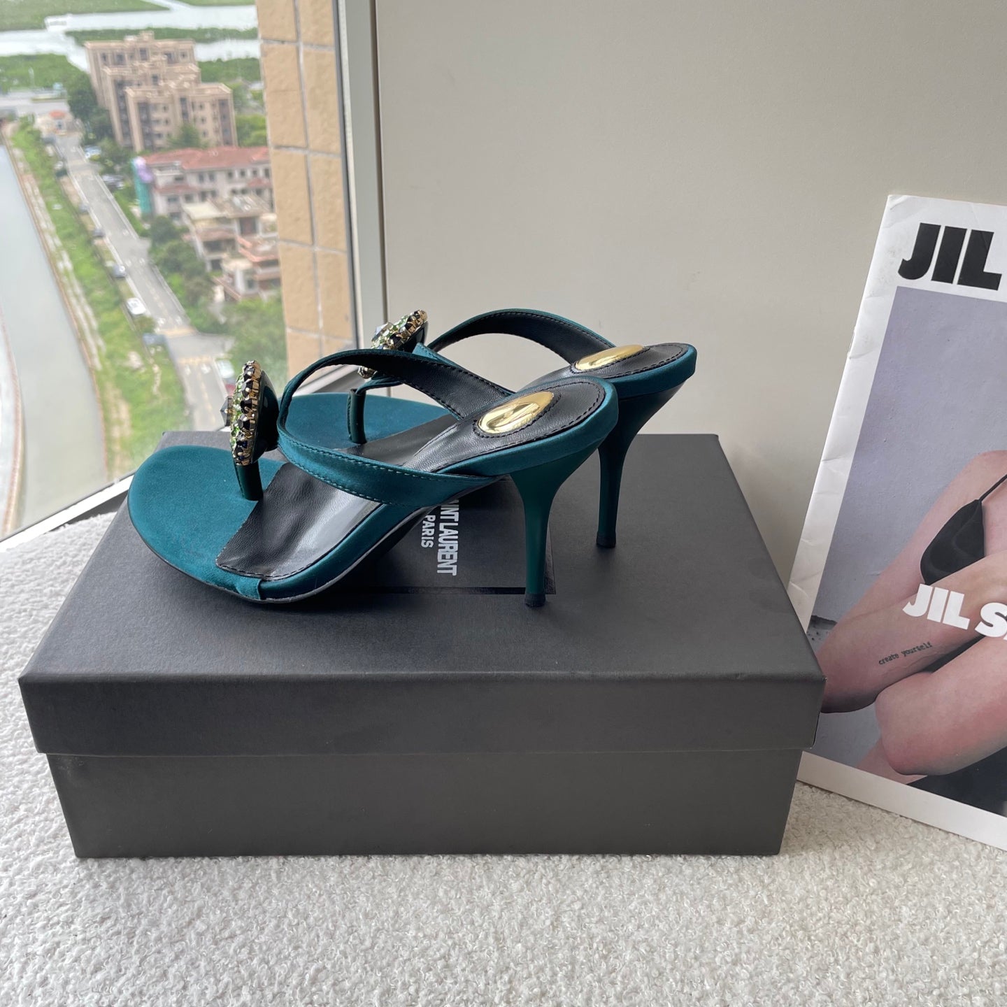 Gemstone High-Heeled Sandals