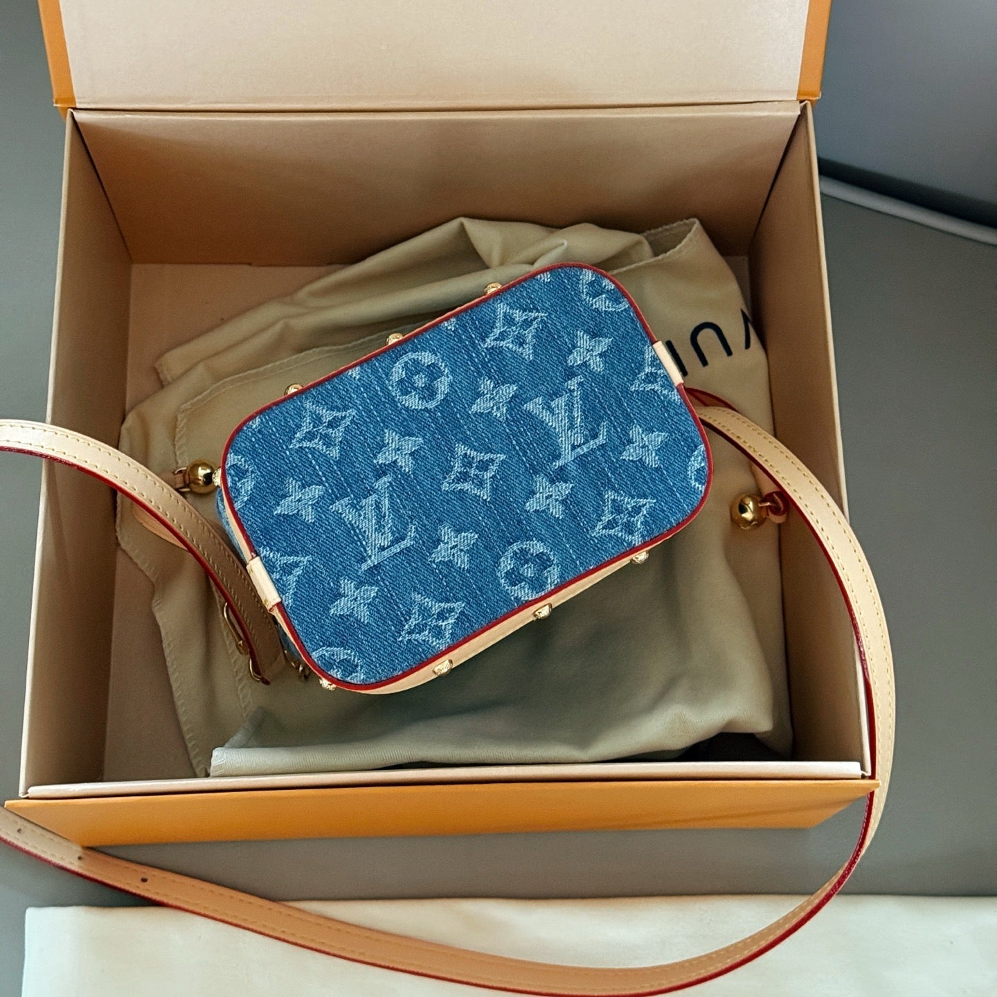 Denim Mini Bucket Bag