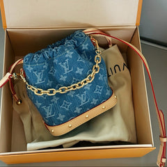 Denim Mini Bucket Bag