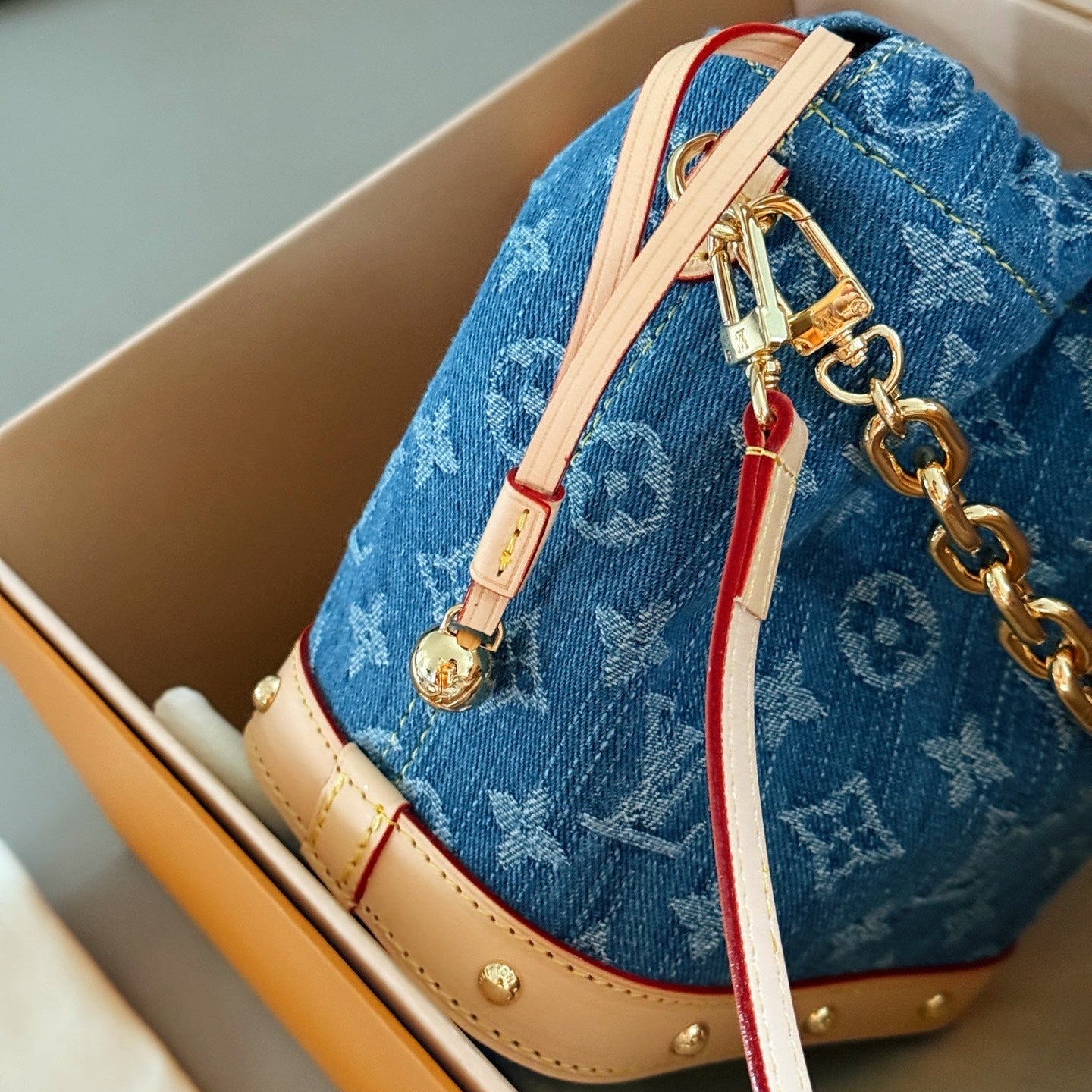 Denim Mini Bucket Bag