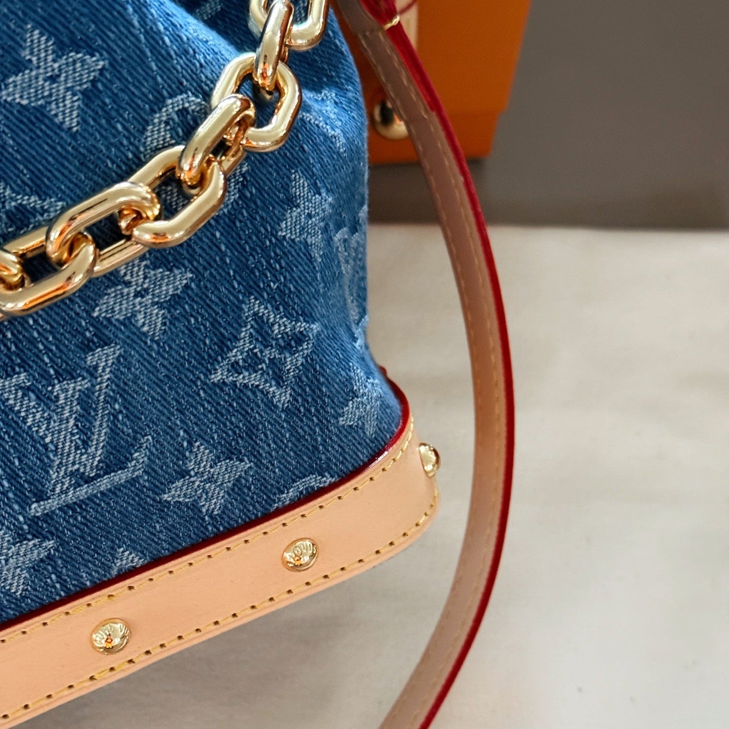 Denim Mini Bucket Bag
