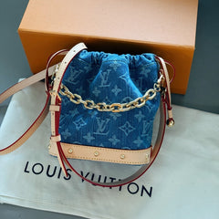 Denim Mini Bucket Bag