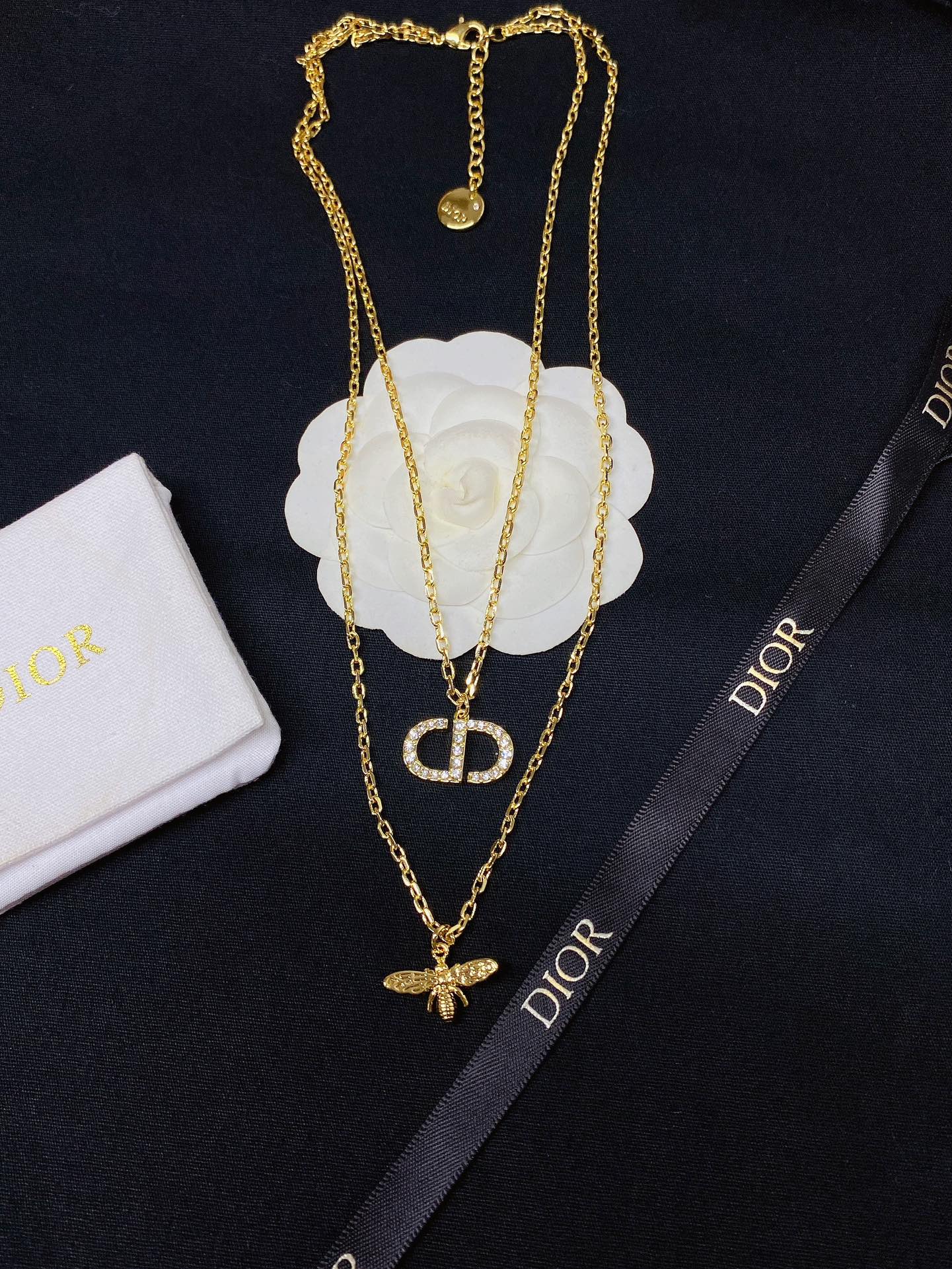 Bee crystal necklace
