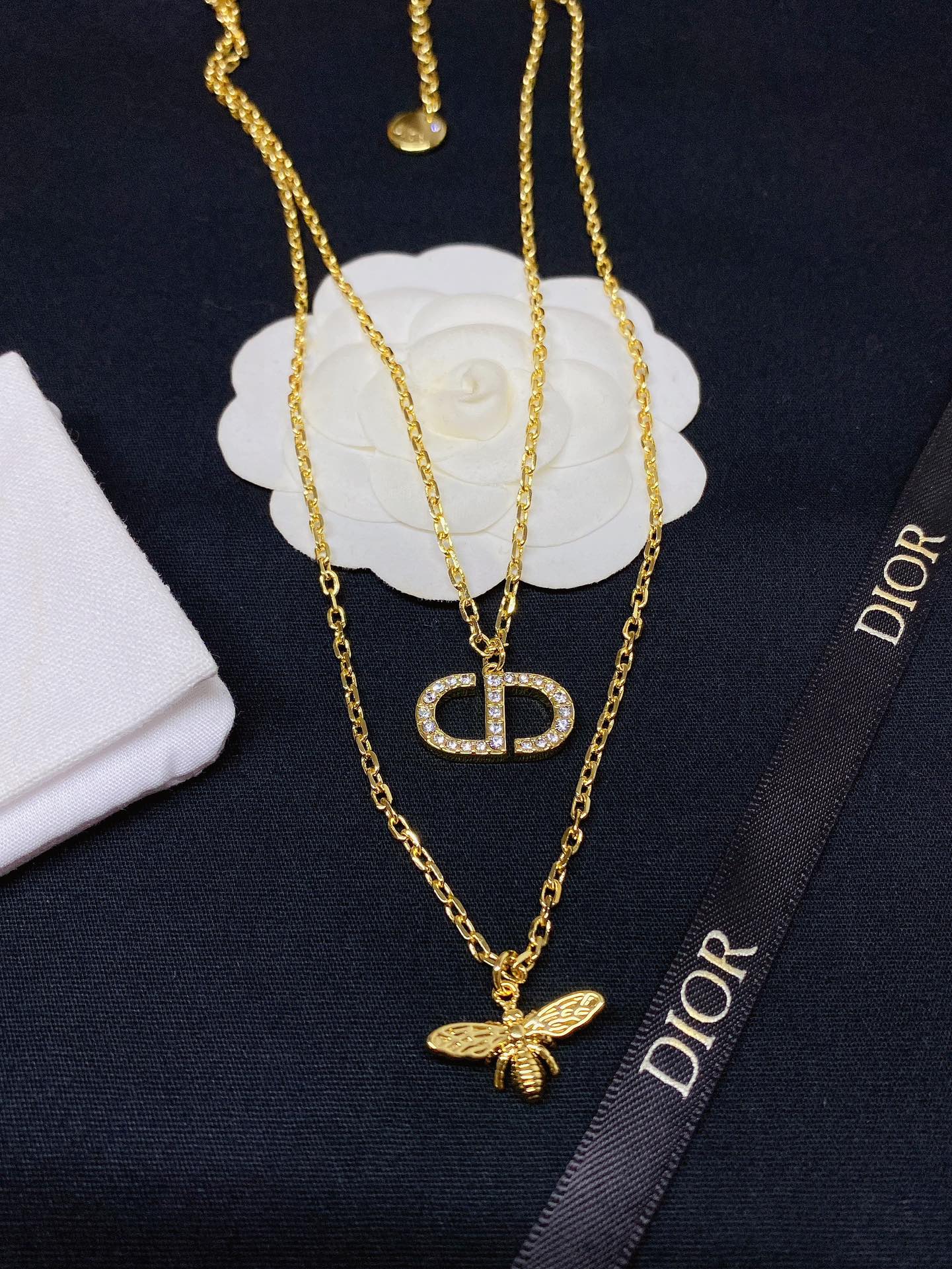 Bee crystal necklace